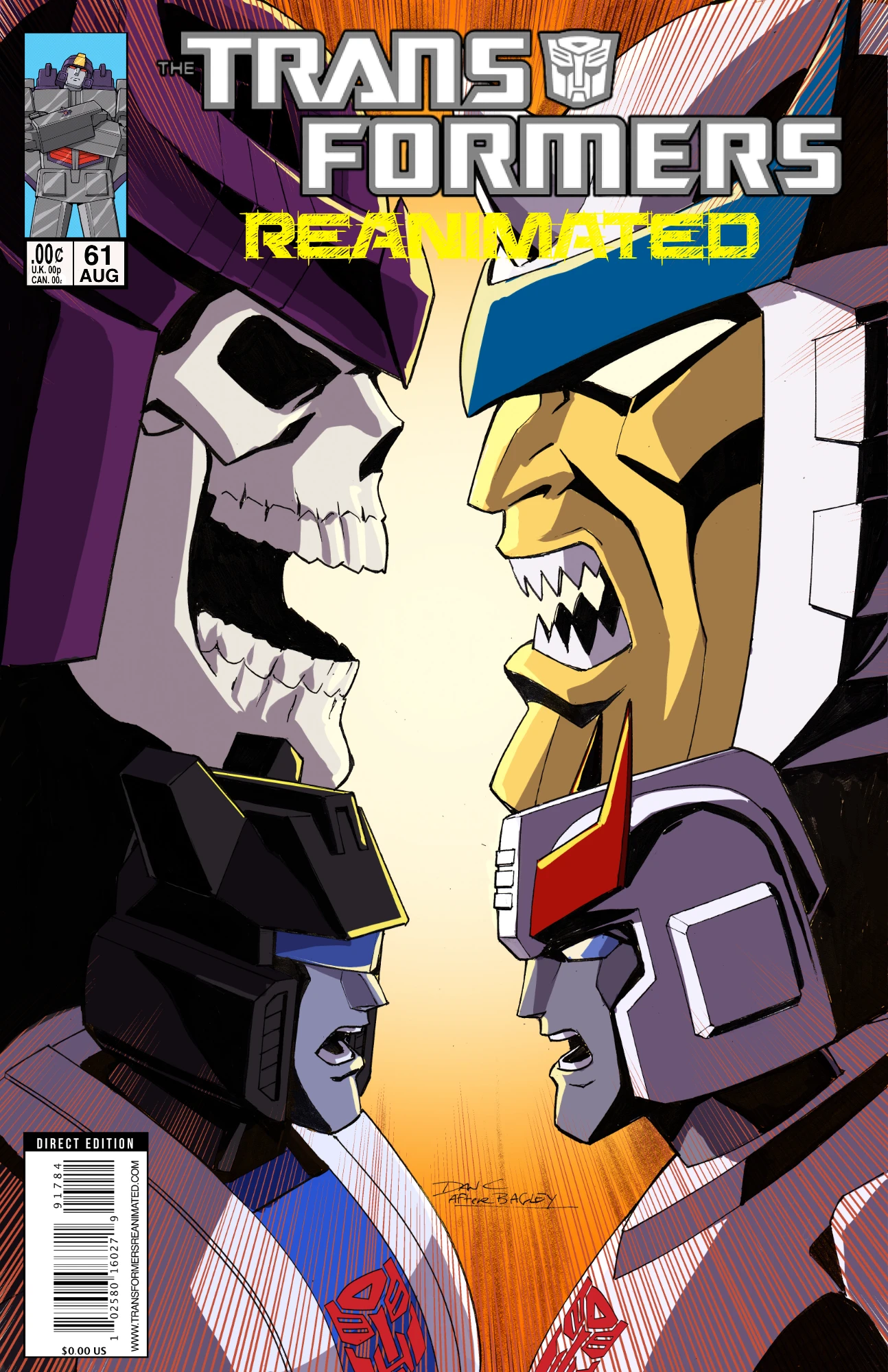 Transformers Comic Book Cover featuring Autobots Jazz, Prowl, and Decepticon Pretenders Starscream and Bludgeon