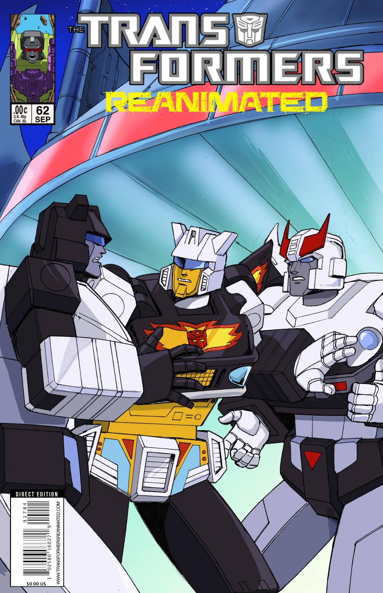 Transformers Comic Book Cover featuring Autobots Jazz, Prowl, and Ricochet